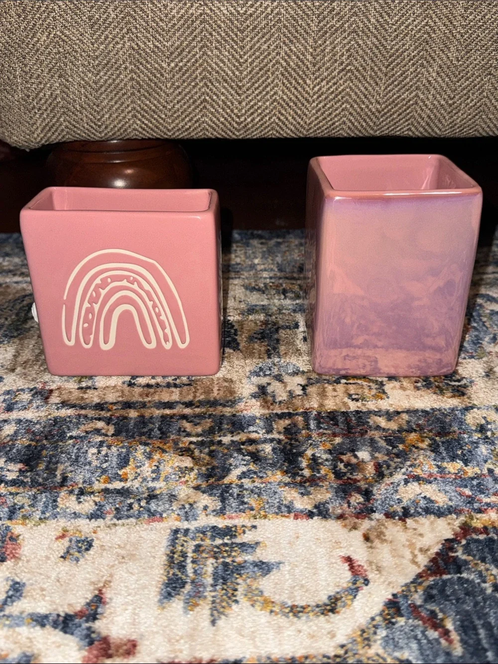 RAE DUNN Pink Ceramic 'PENCILS' and 'CREATE' Desktop Holders